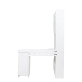 L-Shaped Corner Computer Desk  for Home Office or Study desk, Study Modern Style Table with Drawers, Bookshelf & Hutch, 2-in-1 L-Shaped Design, Large Working Space,white