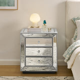 Three drawer cabinet with bead mirror finish