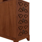 End Table with 3 Drawers, Corner Table with 2 Open Shelves, Tall Side Table for Bedroom and Corner, Walnut,Expect Arrival Date (2025/5/27)