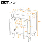24'' Bathroom Vanity with Top Sink, 2-Tier Modern Bathroom Storage Cabinet, Single Sink Bathroom Vanity, Large Storage Shelves