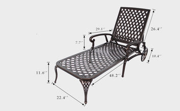 Aluminium Cast lounge chair 1pcs brown