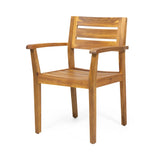 STAMFORD Dining Chairs Set of 2,Acacia Wood Patio Armchair,for Backyard, Poolside, Garden,Teak