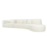 140" Modern Curved Sectional Sofa with High-Density Fully Compressed Sponge and Chaise Lounge, 3-Piece Set, Fully Assembled Right Hand Facing, Perfect for Living Room, Lounge