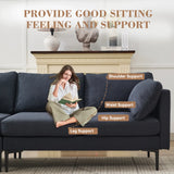 106" W Sectional L Shaped Sofa Couch Set for Living Room, Convertible Oversized 6-Seat Corner Sofa Sets with 2 Pillows, Modern Linen Sofas with Metal Legs for Living Room Apartment