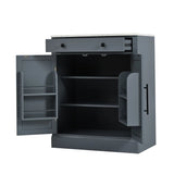 [Assembly Video Provided] TOPMAX Modern Freestanding Kitchen Pantry,Buffet Food Storage, Coffee Bar Cabinet with Drawer, 2 Adjustable Shelves and 2 Door Shelves for Dining, Kitchen, Gray