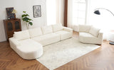 139" Oversized Modular Sofa Cloud Sectional Sofa Set Upholstered Couches U-shaped Sofa with Deep Seat for Living Room, Beige