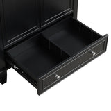 30" Bathroom Vanity with Sink Combo, Multi-functional Bathroom Cabinet with Doors and Drawer, Solid Wood and MDF Board, Black