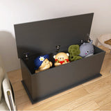 Storage Chest Trunk, Lift Top Wood Box for  Entryway Bench Organizer Home Furniture, Black