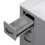 36" Bathroom Vanity with Sink Combo, Six Drawers, Multi-Functional Drawer Divider, Adjustable Shelf, Grey (Old Sku:SY999808AAE)
