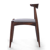 [Video] Set of 2 Rubberwood Dining Chairs with Ergonomic Backrest & Comfort Cushions, Walnut+Light Gray (same sku: 59296.00FDBEI)