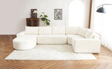 139" Oversized Modular Sofa Cloud Sectional Sofa Set Upholstered Couches U-shaped Sofa with Deep Seat for Living Room, Beige