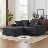 Modular Sectional Loveaeat Cloud Sofa, Boneless Couch with Non Slip Base, Cozy Sleeper Sofa for Customizable Living Spaces, Modern Modular Couch with L-Shape Chaise, Deep Seat & No Assembly