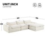 [VIDEO]116'' Fully Compressed Sofa with High Density Foam, Integrated Backrest&Seat Cushion, Decorative Edging, Legless Design without Frame, No Assembly Required, Free Combination, Particle Chenille