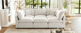 Modern Sectional Sofa Modular Sofa 93.7" U-shaped Sofa Couch Sofa Bed L-shaped Sofa with a Movable Ottoman, Storage Armrests and USB Ports, Beige