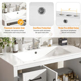 36" Modern Bathroom Vanity with Ceramic Sink, Soft-Close Door, Adjustable Shelf & 3 Drawers, Ample Storage, Elegant Design for Medium to Small Bathrooms