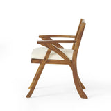 Outdoor Hermosa KD Wood Dining Chair With Cushions (Set of 2)