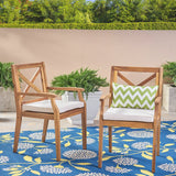 PERLA DINING CHAIR,2PCS with 2 Cream Cushions,for Backyard, Poolside, Garden