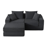 Modular Sectional Loveaeat Cloud Sofa, Boneless Couch with Non Slip Base, Cozy Sleeper Sofa for Customizable Living Spaces, Modern Modular Couch with L-Shape Chaise, Deep Seat & No Assembly