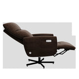 Power Swivel Recliner Chair, Electric Reclining with USB & Type-C Charging, 360° Swivel Velvet Upholstered Accent Chair, for Home Office & Living Room, Easy Assembly,Coffee