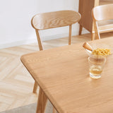 (Set of 2 pcs) Dining chair wooden FAS grade oak natural wood made in North America 100% dirt-free wood chair solid chair table chair wooden living room chair simple and natural 46.5 * 54 * 80cm