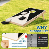 Solid Wood Premium Cornhole Set -  3 Feet x 2 Feet Game Boards, Includes Set of 8 Corn Hole Toss Bags