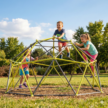 XCF006I Ten sided climbing frame for outdoor playground for age 3+ climber with Colorful Climbing Stones 10ft
