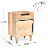 Natural Wood Nightstand