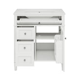 30'' Bathroom Vanity with Top Sink, Modern Bathroom Storage Cabinet with 2 Drawers and a Tip-out Drawer, Single Sink Bathroom Vanity