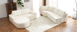 139" Oversized Modular Sofa Cloud Sectional Sofa Set Upholstered Couches U-shaped Sofa with Deep Seat for Living Room, Beige
