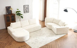 139" Oversized Modular Sofa Cloud Sectional Sofa Set Upholstered Couches U-shaped Sofa with Deep Seat for Living Room, Beige