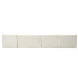 144" Upholstered Sofa Free-combined Sofa Couch with Two Chaise Lounge and Five Back Pillows for Living Room(Old SKU: N719S001600A), Beige