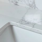 Montary 37inch bathroom vanity top stone carrara white new style tops with rectangle undermount ceramic sink and single faucet hole