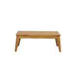 Outdoor 4-Piece Acacia Wood Chat Set with Rope, 1 loveseat and 2 club chairs Acacia Wood Conversation Sofa and 1 Table Set with Water Resistant Cushions, Teak Finished for Outdoor