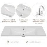 36" Bathroom Vanity with Sink Combo, Bathroom Cabinet with Drawers, Solid Frame and MDF Board, Grey (Old Sku:JL000007AAE)