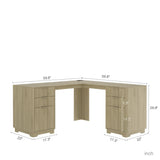 L Shaped Desk,Computer Desk with Drawers,Bookshelf,Modern Corner Desk,Home Office Desk,L-Shaped Study Table Writing Desk,Corner Gaming Computer Desk with Storage