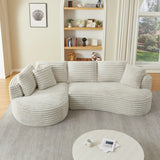Modern Curved L-Shape Luxury Sectional Oversized Sofa: Minimalist Design, Comfy Sleeper Couch for Living Room, Apartment & Reception Spaces,No Assembly Required