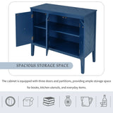 U_STYLE Adjustable Shelf Storage Sideboard with 3 Retro Metal Handles and 4 Pinewood Legs, for Entryway, Living Room, Study Room, Dining Room