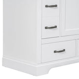 36" Bathroom Vanity with Sink Combo, Six Drawers, Multi-Functional Drawer Divider, Adjustable Shelf, White (Old Sku:SY999808AAK)