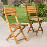 Outdoor Acacia Wood Folding Dining Chair (Set of 2),Natural