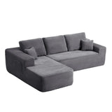 104" Cloud Sectional Sofa with L-Shape Chaise and Side Pockets , Modern Modular Design, Deep Seating, Upholstered Couch for Living Room/Bedroom, No Assembly Required (Plush Fabric), Grey, Left-facing