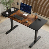 55"×24" Black&Rustic brown Electric Standing Desk Height Adjustable Desk for Home and Office Computer Table Gaming Desk Modern  Lift-up Desk