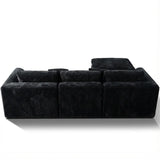 108-inch high-resilience boneless sponge sofa with 30 density, double-layer cloud-like cushions, multiple combination options, no installation required / Black