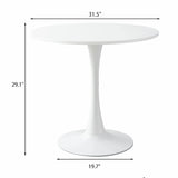 Modern Round Dining Table, ∅31.5'' Kitchen Dining Room Furniture, Coffee Table, Leisure Table, Living Room Table, Oval Dining Table, WHTIE