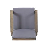 Outdoor Acacia Wood Club Chairs with Cushions (Set of 2)