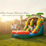 20FT x 10FT Palm Island Tropical Water Slide (2-in-1 Dry/Wet) with Blower