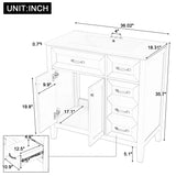 36" Bathroom Vanity with Sink Combo, Green Bathroom Cabinet with Drawers, Solid Frame and MDF Board (Old Sku:JL000007AAG-6)