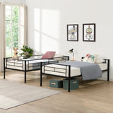 Twin Over Twin  Metal  Bunk Bed with trundle  Black