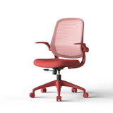Ergonomic Color Office Chair 500lb (About 226.8kg), Home Office, Mesh Back, Integrated Molded Foam, Comfortable Sitting, Flipping Armrest, Fireproof, Rotating, Lifting Multifunctional Chair (Red)