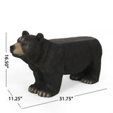 MGO BEAR BENCH, Concrete Outdoor Bench, Outdoor Bench, Matte Black + Black
