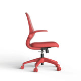 Ergonomic Color Office Chair 500lb (About 226.8kg), Home Office, Mesh Back, Integrated Molded Foam, Comfortable Sitting, Flipping Armrest, Fireproof, Rotating, Lifting Multifunctional Chair (Red)